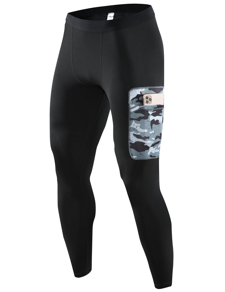 PEPEPEACOCK Quick Dry Powerflex Compression Baselayer Pants with Pocke