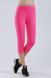 NOOZ High Waisted Opaque Yoga Leggings with Side Pockets for Women - Slim, Capris