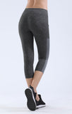 NOOZ High Waisted Opaque Yoga Leggings with Side Pockets for Women - Slim, Capris