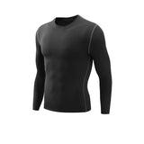 Mens Thermal SubZero Fleece Compression Long Sleeve Shirts - Black / M - Compression Shirts