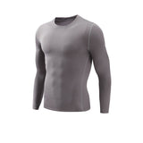 Mens Thermal SubZero Fleece Compression Long Sleeve Shirts - Gray / M - Compression Shirts