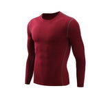 Mens Thermal SubZero Fleece Compression Long Sleeve Shirts - Red / M - Compression Shirts