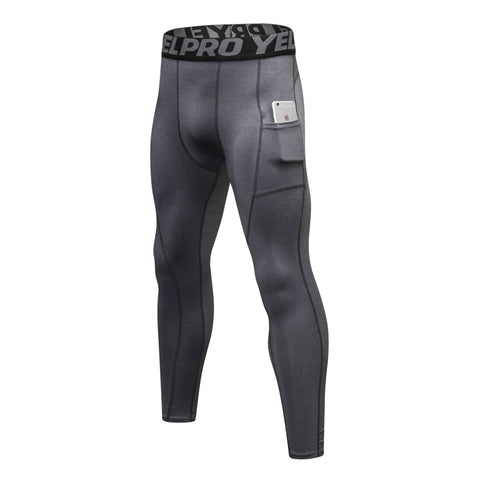 CompressionZ Men's Compression Pants W/ Pockets - Dark Gray - Dark Gray XL